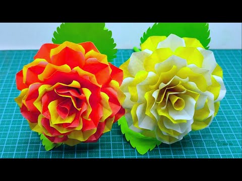 Easy Paper Flower Making For Decoration | Color Paper Flower