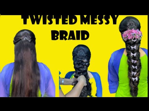 You Should try this messybraid Hairstyle✨| Step-by-Step Tutorial|TRY THIS HACK🔥|#messybraid