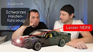 WOW! KNIGHT RIDER Nostalgie! Ohne Lizenz aber gutes Design: Schwarzes Heldenfahrzeug von BlueBrixx®.