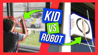 Kid vs. Robot: Epic Window Cleaning Challenge!