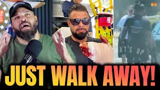 Dude high on Road Rage FAFO when he gets in Man’s Face!