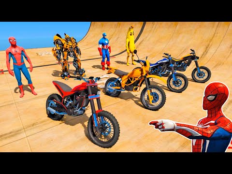 HOMEM-ARANHA e AMIGOS vs PARKOUR COM MOTOS - GTA V