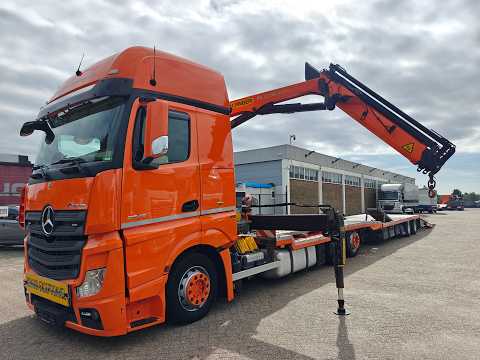 Mercedes-Benz Actros 2648 6x2/4 BigSpace Euro6C Palfinger PK12.501 RemoteControl - Lier 3.6T + Polkon Aanhanger | Vrachtwagens | Autotransporter