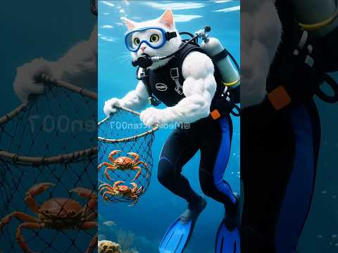القط الشجاع🐈أنقذ أبوه من الحوت الضخم🐳