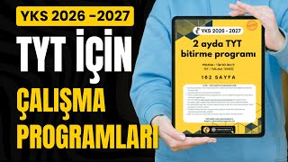 TYT 2026 Ve 2027 İçin Ders Çalışma Programları Çıktı 📣  Tüm Bölümler / PDF