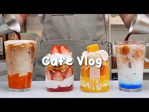 🥭오늘은 망고 음료 애호가들을 위한 날이에요💛지치고 힘들 땐 음료 ASMR로 힐링해요/카페브이로그/Cafe Vlog/ASMR/Tasty Coffee
