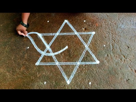 Maha Shivaratri starflowers kolam|Beautiful muggulu| 5*3 Begginers rangoli|masi madham Super rangoli
