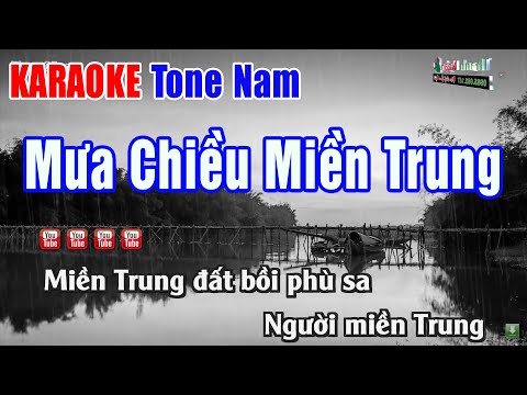 Mưa Chiều Miền Trung Karaoke Tone Nam Chuẩn – Nhạc Sống Thanh Ngân KARAOKE