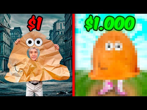 traje de POU de 1$ vs 1000$