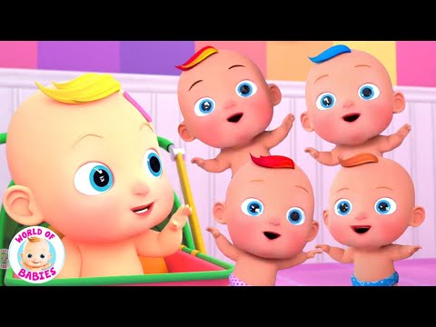 Five Little Babies Jumping On The Bed, Nursery Rhymes & Baby Songs