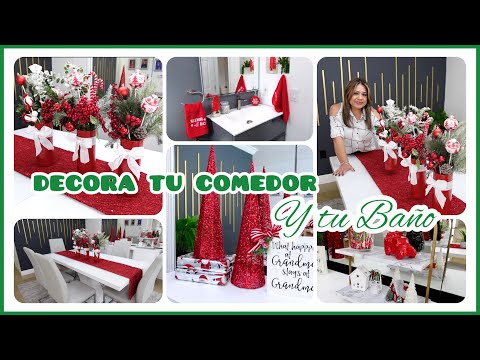 COMO DECORE EL COMEDOR Y BAÑO PARA NAVIDAD ❤️ DIY CENTRO DE MESA ❣️