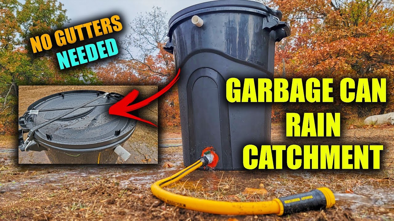 DIY Garbage Can Rain Catchment – No Gutters Needed – Off Grid Living