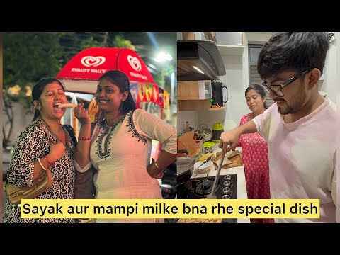 Sayak aur mampi milke bna rhe special dish