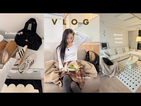 [VLOG]🏡연말••언박싱 대잔치📦🖤ㅣ꼬까옷•폰케이스ㅣ뉴네일ㅣ서울 첫! 플리마켓🧥ㅣ집에서 잘 쉬기?ㅣ마뗑킴비니 후기ㅣ트리꾸미기ㅣUGG 타스만•아디다스 송포더뮤트ㅣ비비안웨스트우드👜