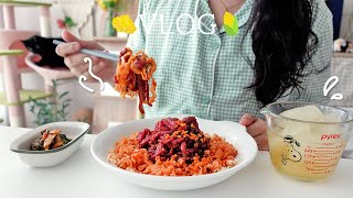 SUB) 여름 도시락 루틴🍱 월남쌈·당근라페 샌드위치 만들기🥕 육회 칼빔면과 체다치즈 스콘 해먹는 자취일상 | 망고빙수, 초당옥수수솥밥, 열무김치 김장, 부대찌개, 차슈라면
