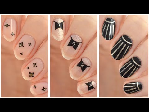 New Year's Eve Nail Art 2025 🥂 3 Minimalist NYE Nail Art Designs!