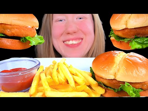 ASMR SALMON BURGER MUKBANG EATING SOUNDS (WHISPERING)