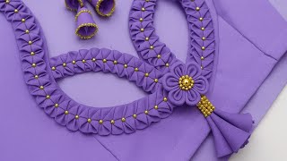 How To Stitch Silk Saree Blouse Back Neck Design | Boutique Style Blouse Neck Design |