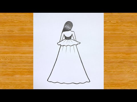 How to draw a girl backside drawing 💚💚 easy girl drawing / pencil drawing