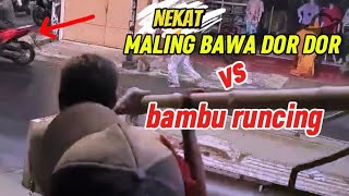BAMBU is THE BEST ‼️ maling tak berdaya lawan bambu ini. #malingapes #news #cctv #mhstv