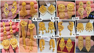Tops Earrings |Light Weight Gold Earrings Designs For Daily Wear Use || Sui Dhaga Gold Earrings| #96