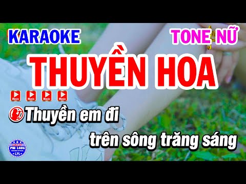 Karaoke Thuyền Hoa Tone Nữ Bm Nhạc Sống  Cha Cha Cha  | Karaoke Phi Long