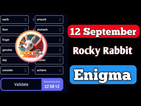 Rocky Rabbit Enigma 12 September | Rocky Rabbit Enigma Today