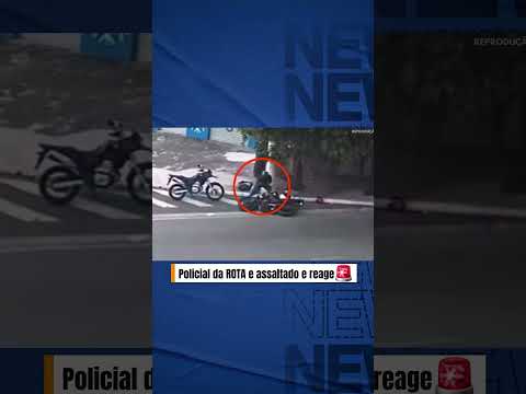 Assaltantes tenta roubar Moto de um policial da ROTA / ele reage 🚨 #notícias #urgente #aovivo