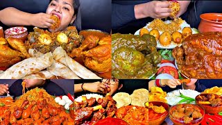 ASMR EATING SPICY CHICKEN CURRY, BIRYANI, EGGS | BEST INDIAN FOOD MUKBANG |Foodie India|