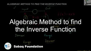 Algebraic Method to find the Inverse Function