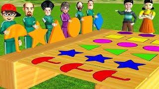 Scary Teacher 3D vs Squid Game Put in Key Dalgona Candy Shapes Challenge Level Max Who's Boss