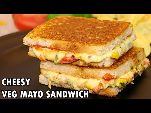 Veg Cheese Mayonnaise Sandwich on Tawa - Easy & Quick Sandwich | Kanak's Kitchen