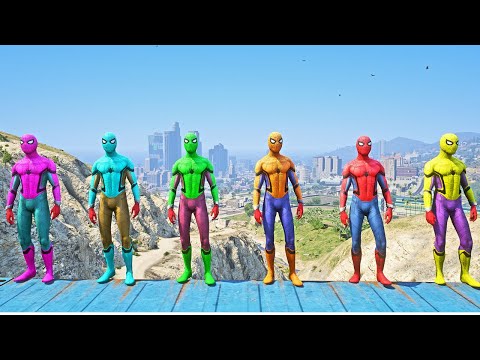 GTA5 SPIDER-MAN & MANIONS RAGDOLLS Jumps/Fails #shorts #gta5