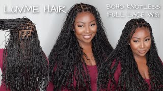 OMG!!! KNOTLESS BOHO PRE-BRAIDED FULL LACE WIG INSTALL | LUVME
