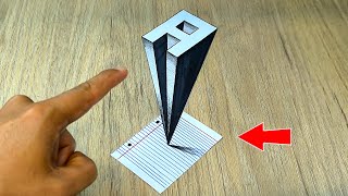 Dibujo 3D Fácil 🔥 Cómo Crear la LETRA A con Efecto de Profundidad