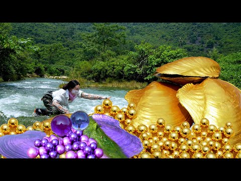 😱😱The golden and purple giant clams can both give birth to priceless pearls, shining brightly