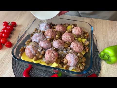 Polpette al Forno con Patate e Funghi 🥔🍄 Un Secondo Completo e Cremoso! RICETTE FACILI E VELOCI