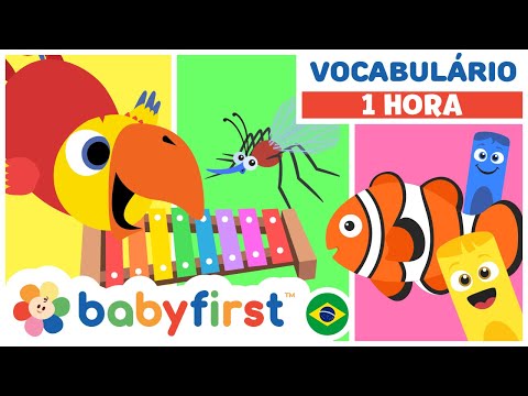 Desenho educativo 2 anos | Primeiras palavras com Larry, o papagaio | 1 Hora | Baby First Brasil