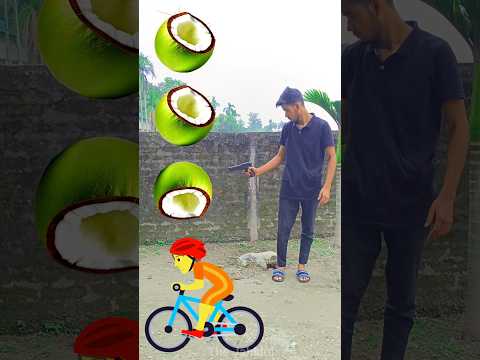 Rounding cut green coconut 🥥 to Alto, Toto, Scooter & Bycycle - Vehicles names magic video