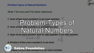 Problem-Types of Natural Numbers