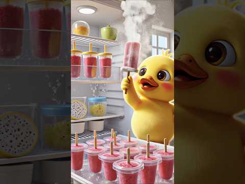 The little duck makes dragon fruit popsicles by itself to cool down Mom and Dad#shorts #cute #duck