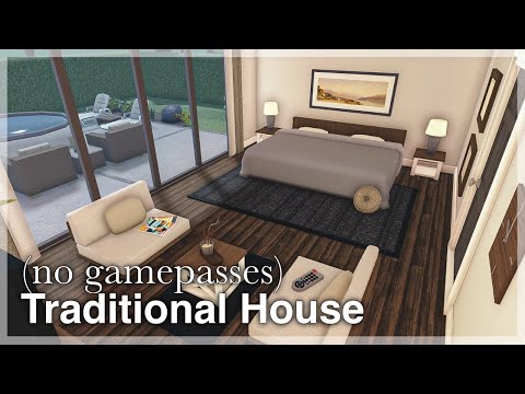 Bloxburg - Traditional House Speedbuild 🪨 (no gamepasses) | interior + full tour