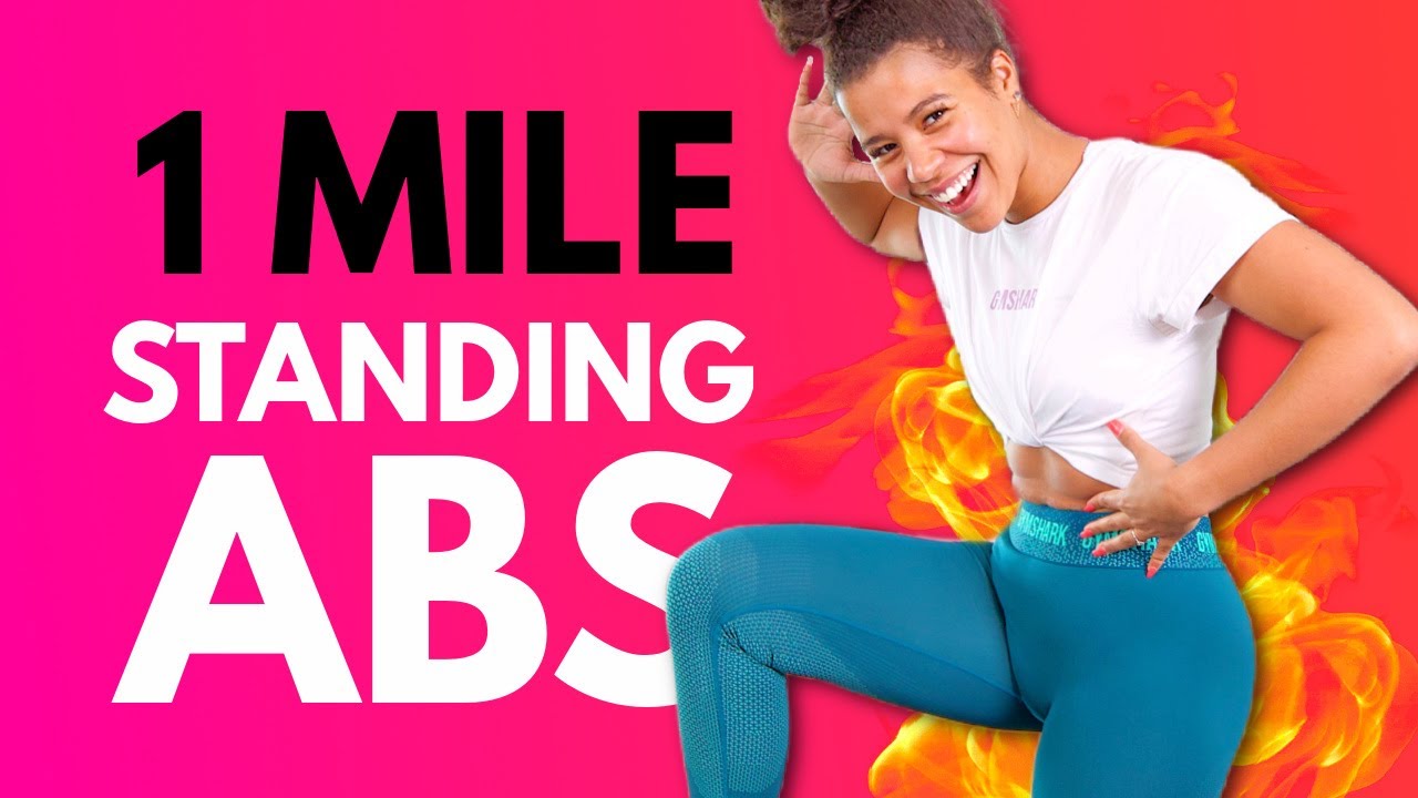 Standing Only 6 Pack Abs Workout - FAST 1 Mile - Grow with Jo