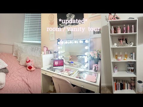 updated room/vanity tour || organization, decor ...