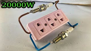 New Create 20000w free electricity energy with spark plug 100% at home 2025