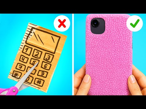 MAKE YOUR OWN COOL PHONE CASE! 📱🤩Funny Cardboard Tricks For Gen Z Kids By 123 GO! GOLD
