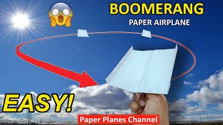 How to make a Boomerang || Boomerang Paper Plane Easy || Come Back Paper Airplane