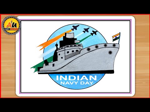 How to Draw a Simple Indian Navy Day Drawing – Easy Step by Step Tutorial