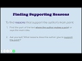 Identifying Main Points and Reasons