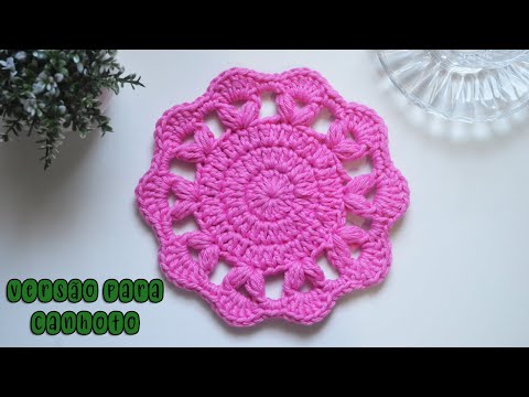PORTA COPO DE CROCHÊ LINDO COM PONTO PUFF versão para canhoto | PASSO A PASSO #croche #crochet